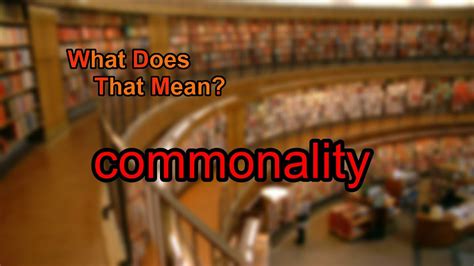 what does commonality mean.